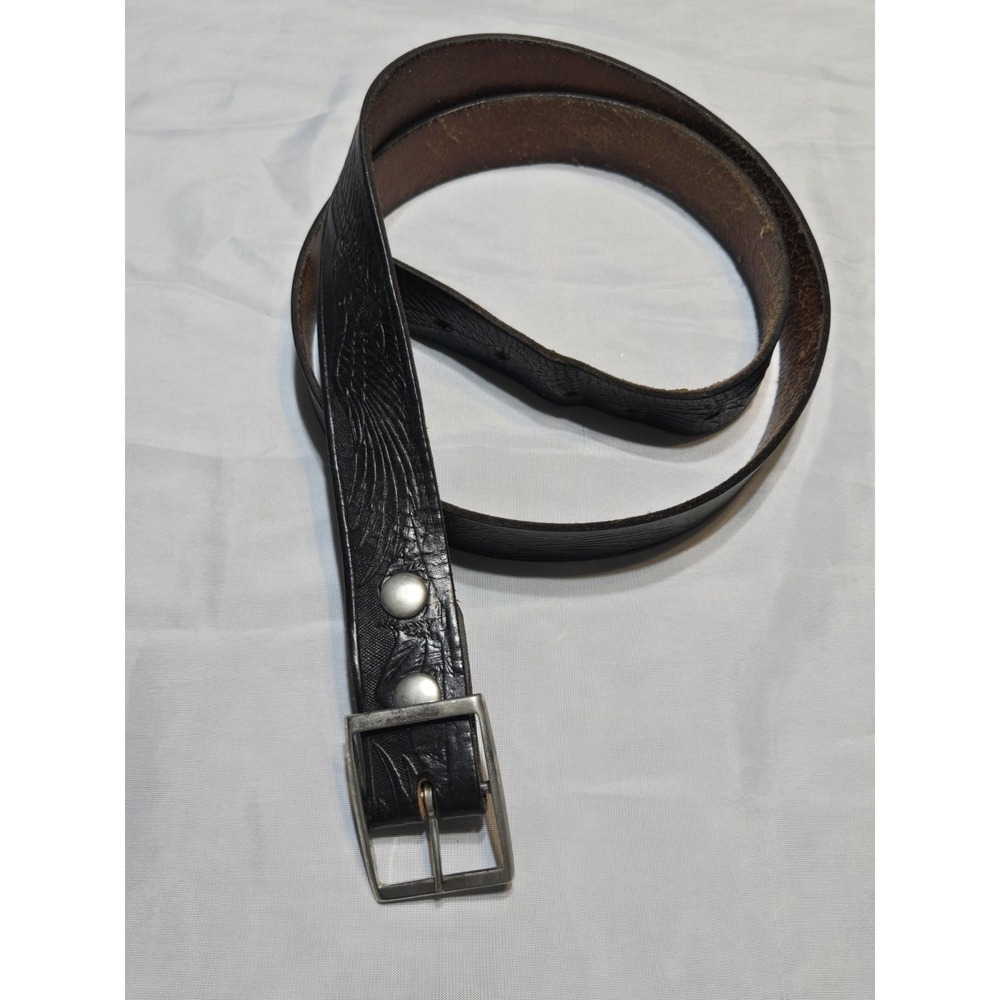 Genuine Cowhide Tooled Leather Belt Western‎ Eagle Mountains 42-48"